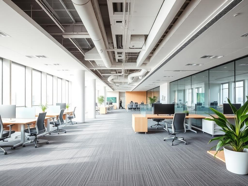 Commercial flooring in a modern office
