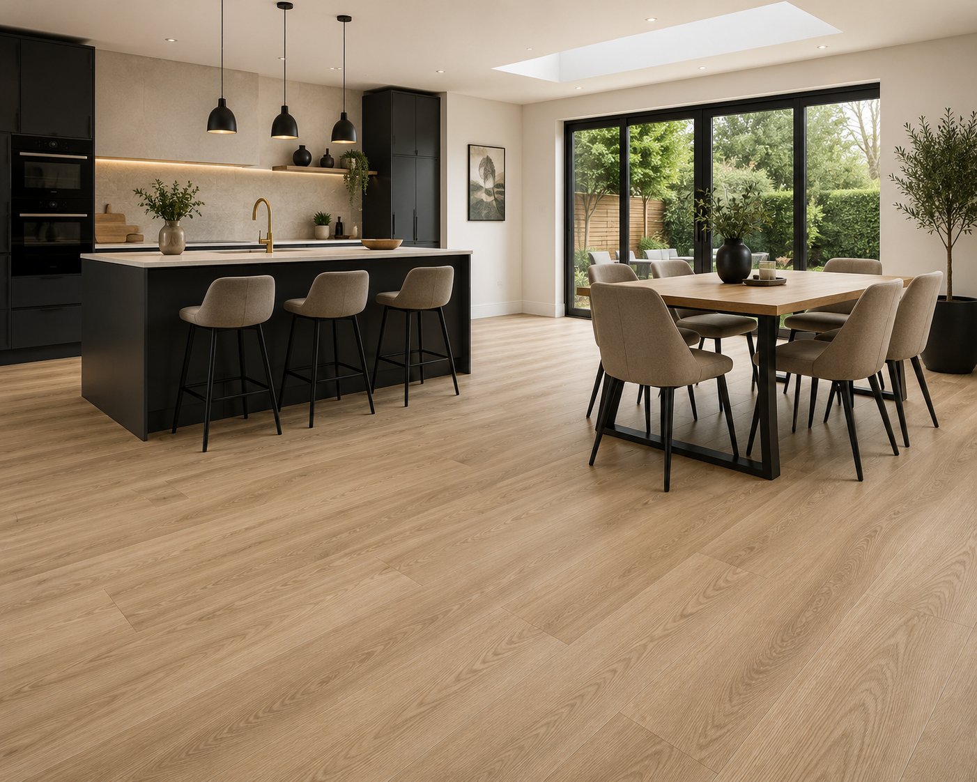 Wood-effect luxury vinyl tile flooring in a Kent home